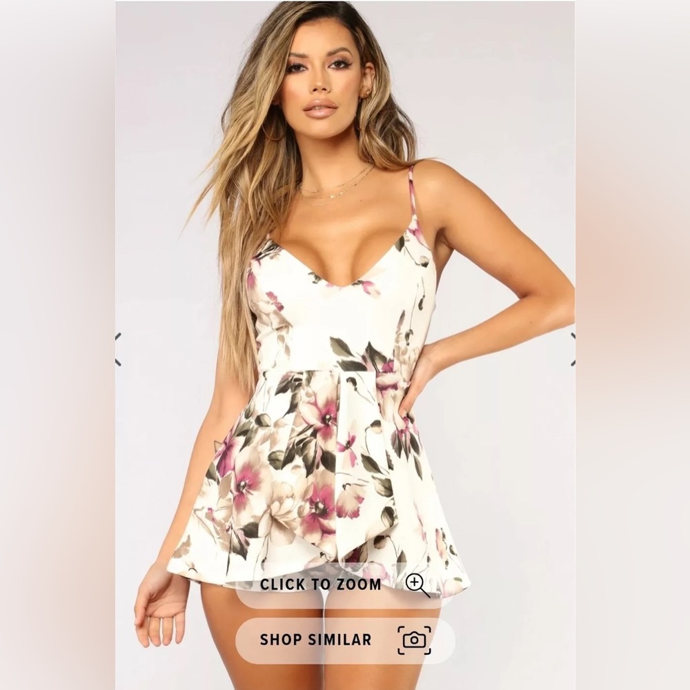 Fashion Nova Roam Around Floral Romper, XL